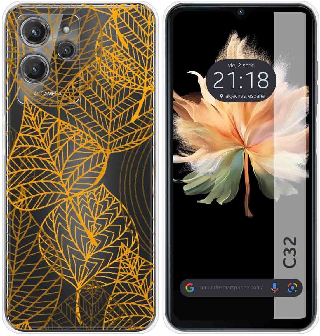 Tumundosmartphone Funda Silicona Oukitel C32 Hojas