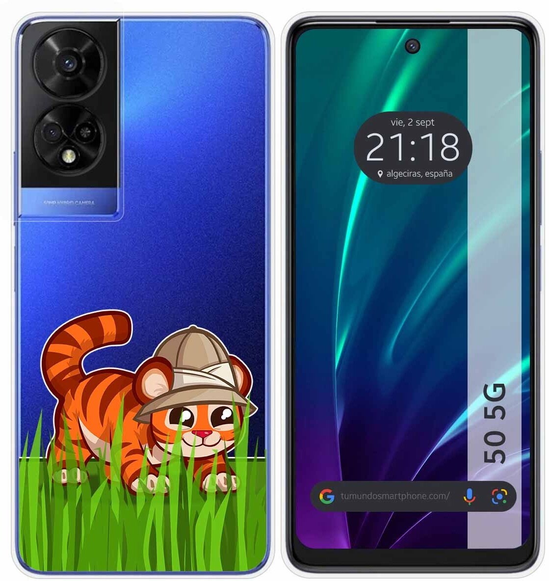Tumundosmartphone Funda Silicona TCL 50 5G Tigre