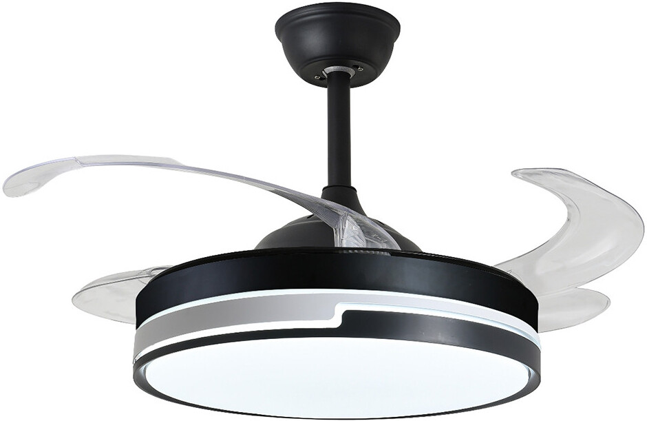 Otros ROBIN Ventilador de techo negro, 4 aspas retráctil