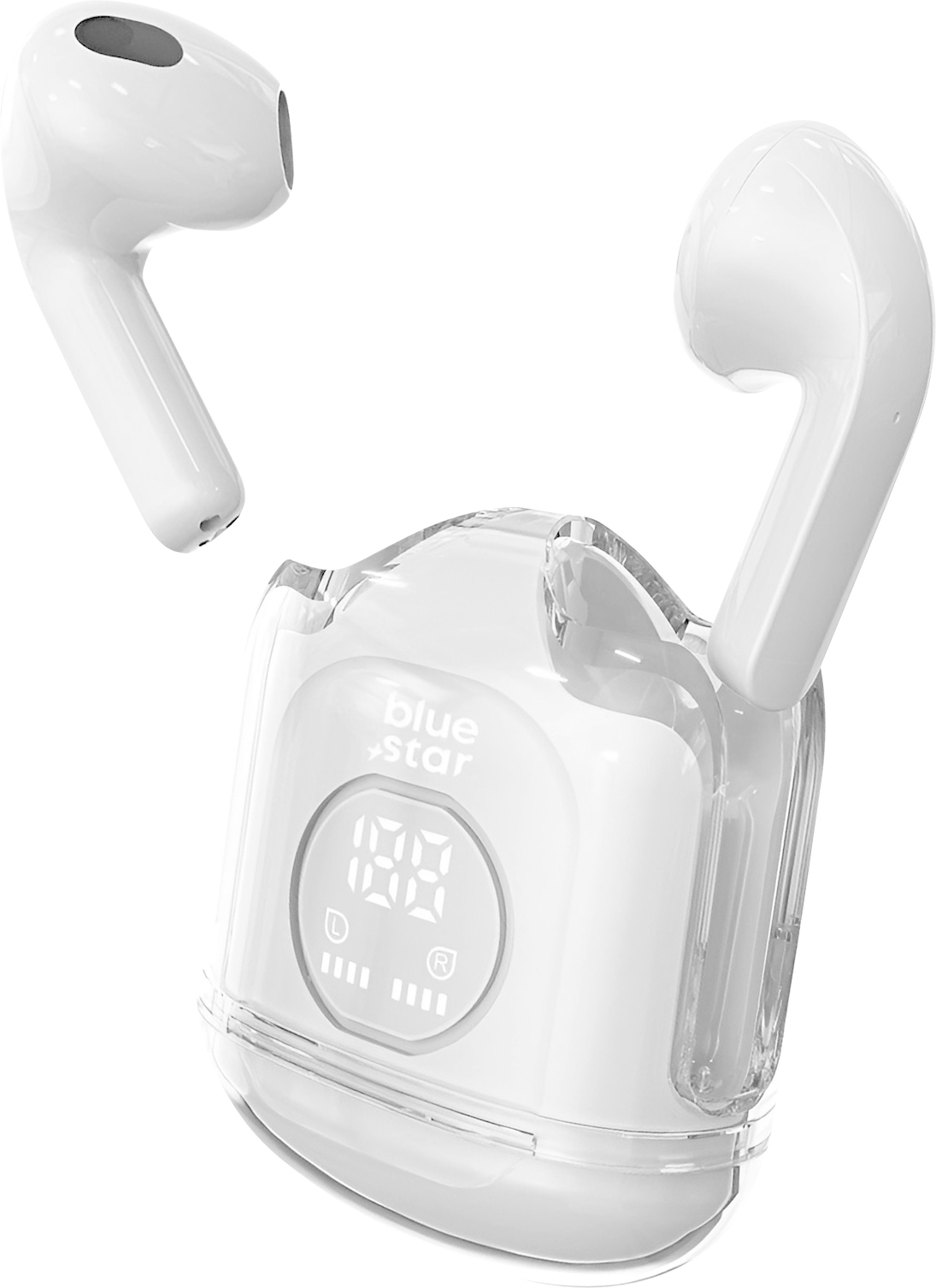 Blue Star Auriculares TWS Elegante Diseño Cubierta Transpare