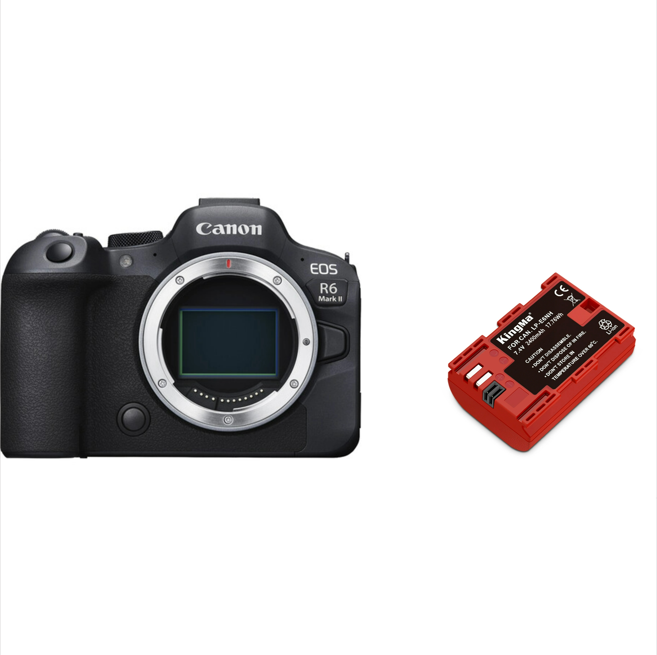 Canon EOS R6 II Cuerpo de la cámara+batería Kingma de 24