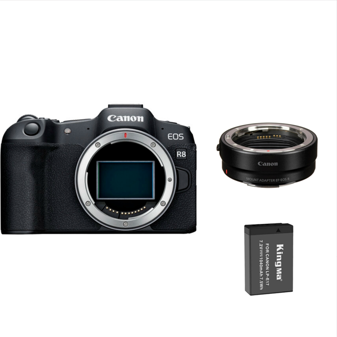 Canon EOS R8 Cuerpo de la cámara+Adaptador de montura EF