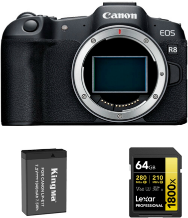 Canon CANON EOS R8 Cuerpo de la cámara+batería Kingma 10