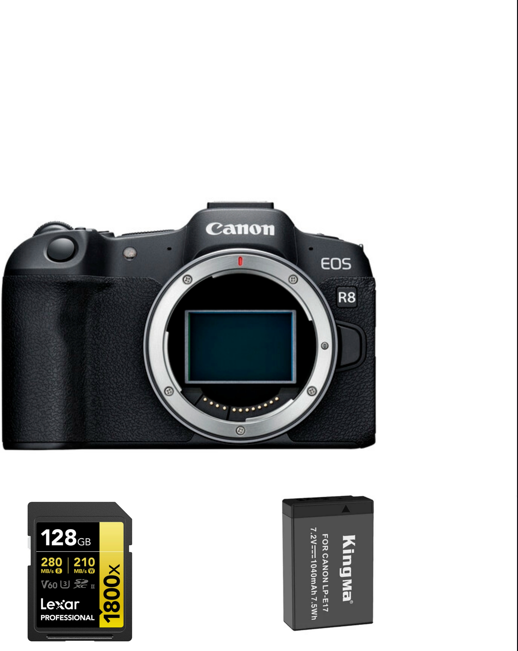 Canon CANON EOS R8 Cuerpo de la cámara+batería Kingma 10