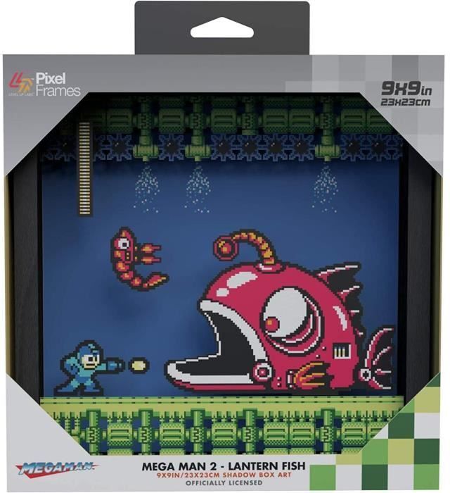 Otros Pixel Frames Megaman 2 Pez Linterna - 23x23 cm