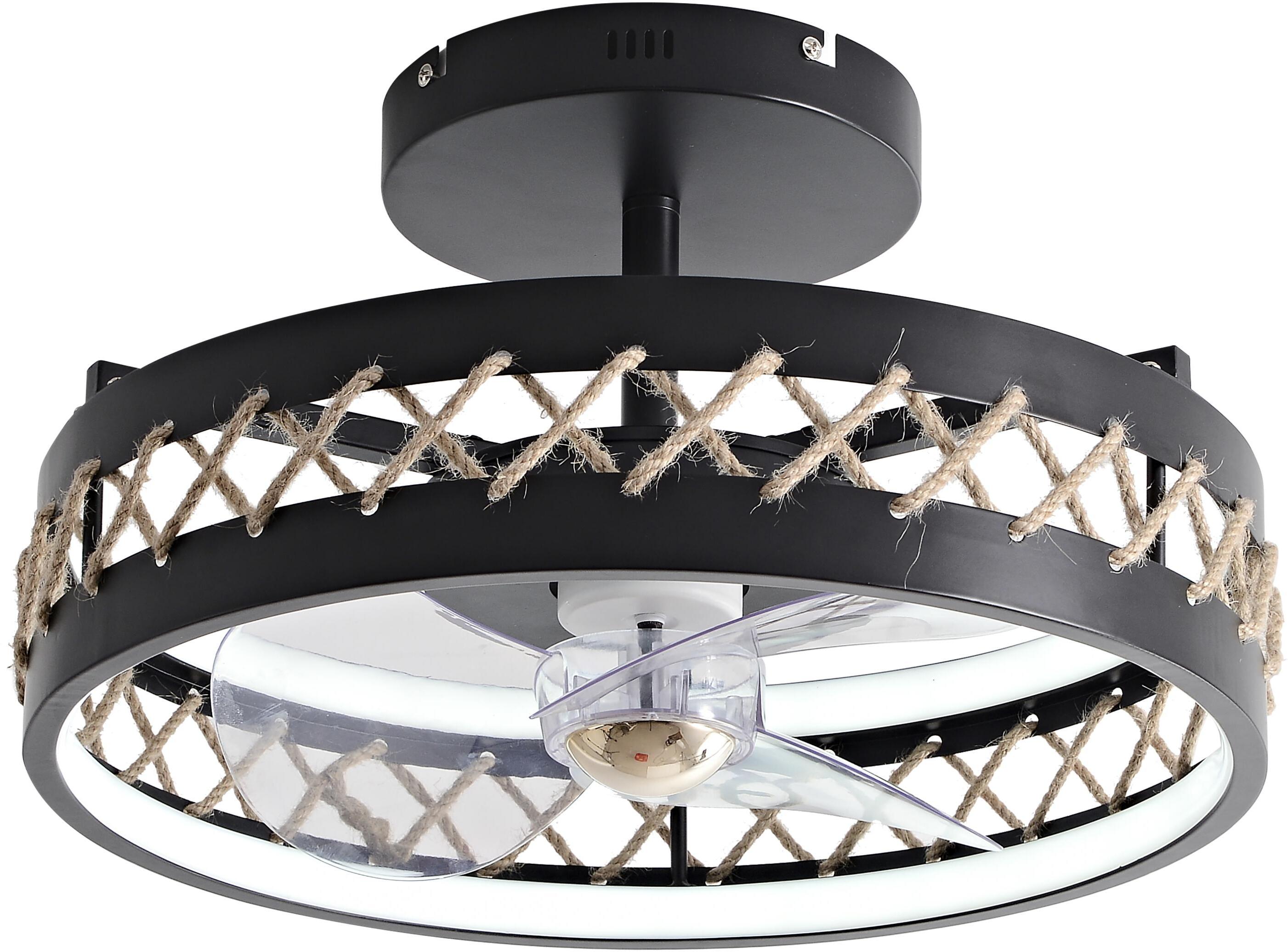 Purline Ventilador Lámpara LED con detalles acabado cuerda