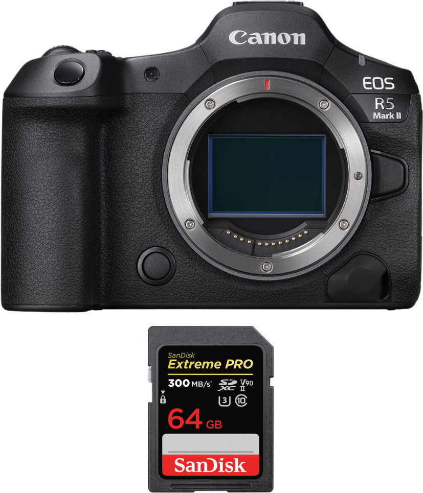 Canon EOS R5 Mark II + 1 SanDisk 64GB Extreme PRO UHS-II