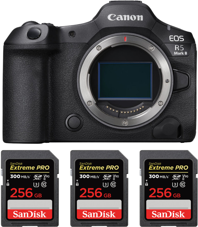 Canon EOS R5 Mark II + 3 SanDisk 256GB Extreme PRO UHS-I