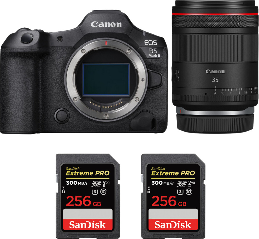Canon EOS R5 Mark II + RF 35mm f/1.4 L VCM + 2 SanDisk 2