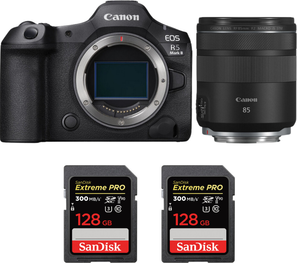 Canon EOS R5 Mark II + RF 85mm f/2 Macro IS STM + 2 SanD
