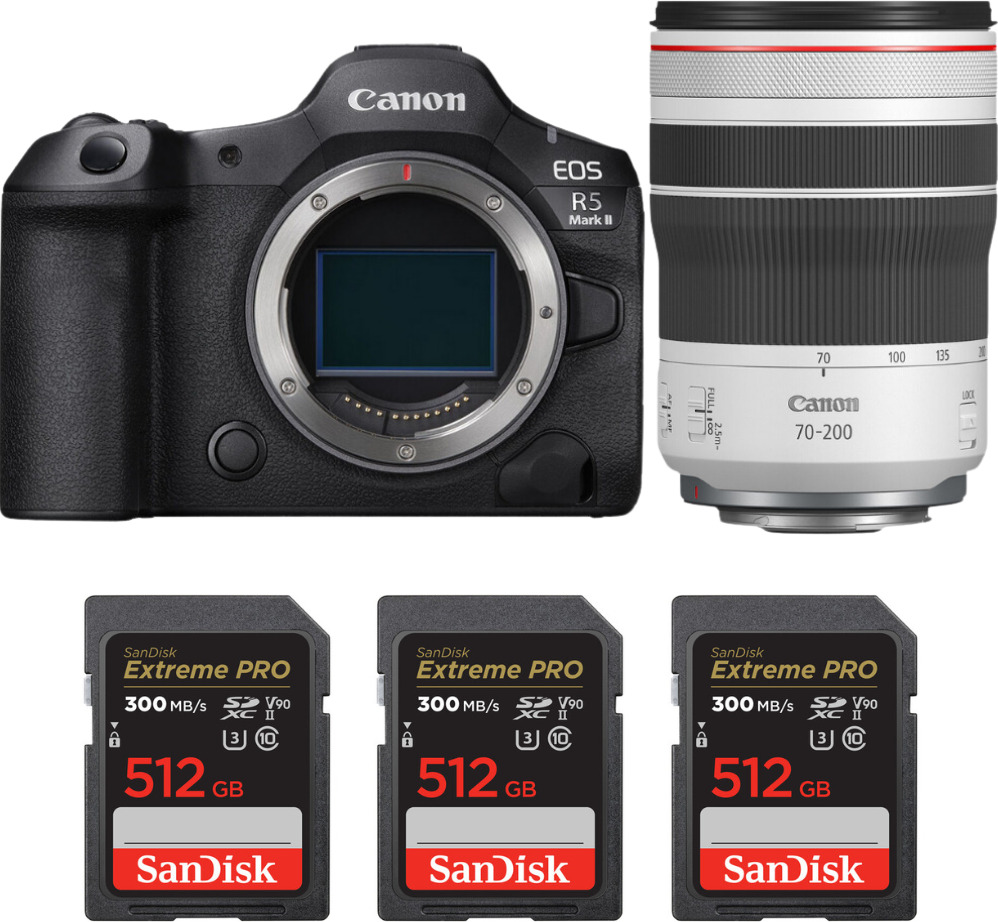 Canon EOS R5 Mark II + RF 70-200mm f/4 L IS USM + 3 SanD