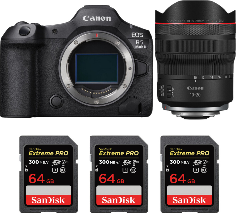 Canon EOS R5 Mark II + RF 10-20mm f/4 L IS STM + 3 SanDi