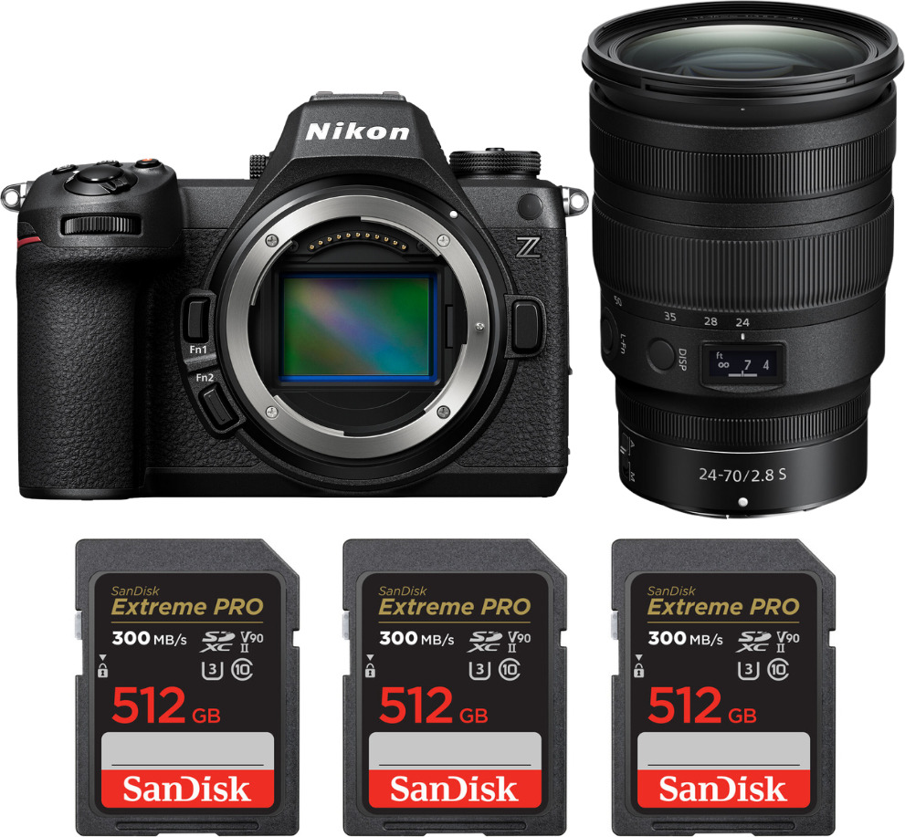 Nikon Z6 III + Z 24-70mm f/2.8 S + 3 SanDisk 512GB Extre