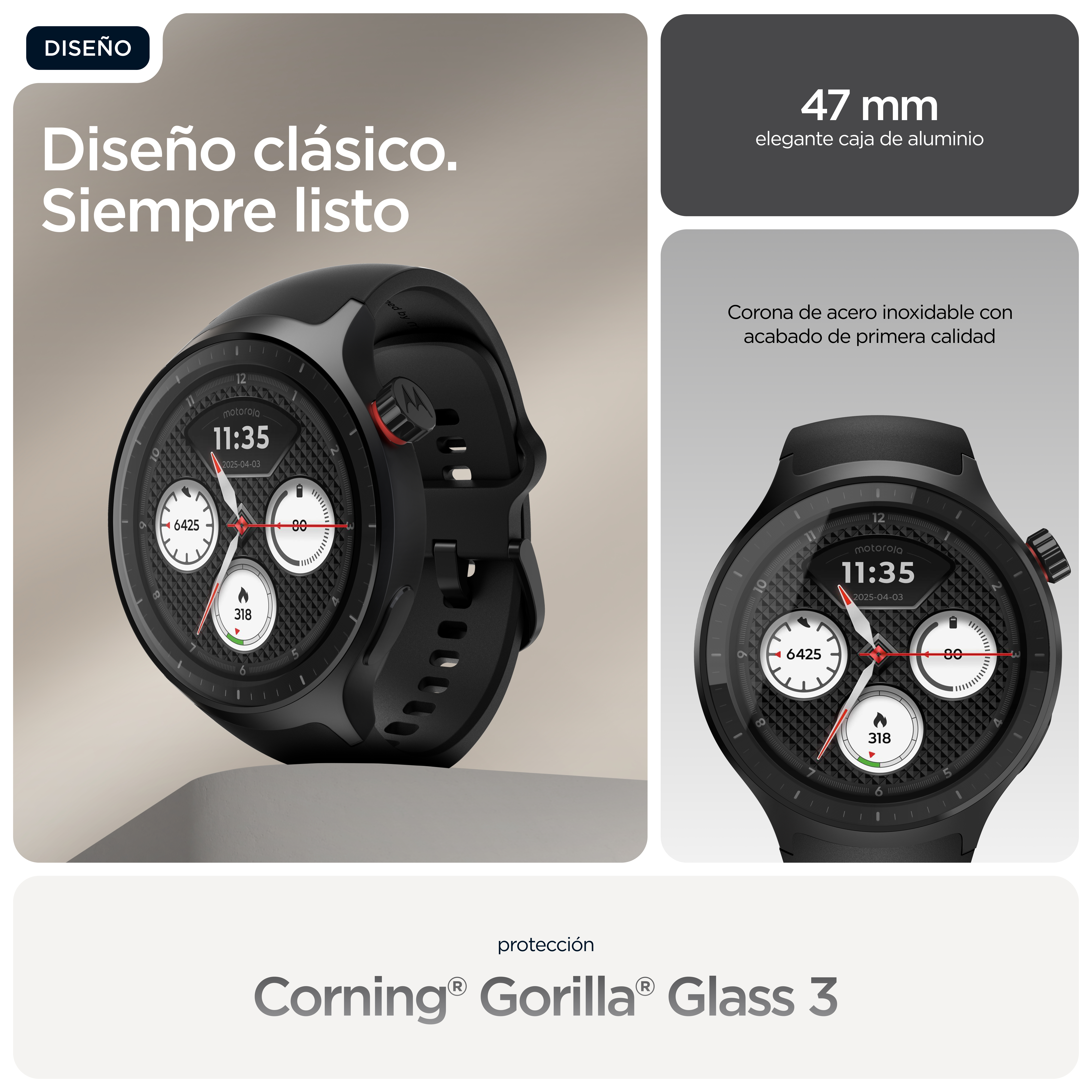 Motorola Motorola Moto Watch 3,63 cm (1.43\"") OLED 47 mm D