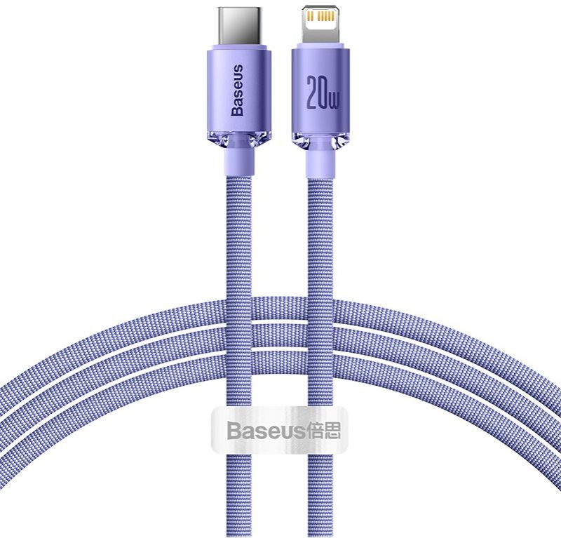 Baseus Baseus Crystal Shine cable de teléfono móvil Púrpu