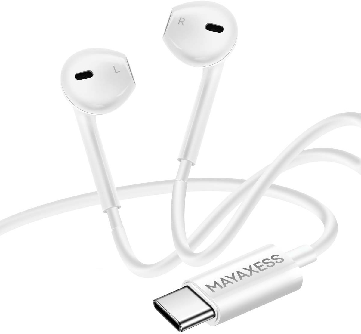 Mayaxess Auriculares con cable USB-C para iPhone 17 con mic