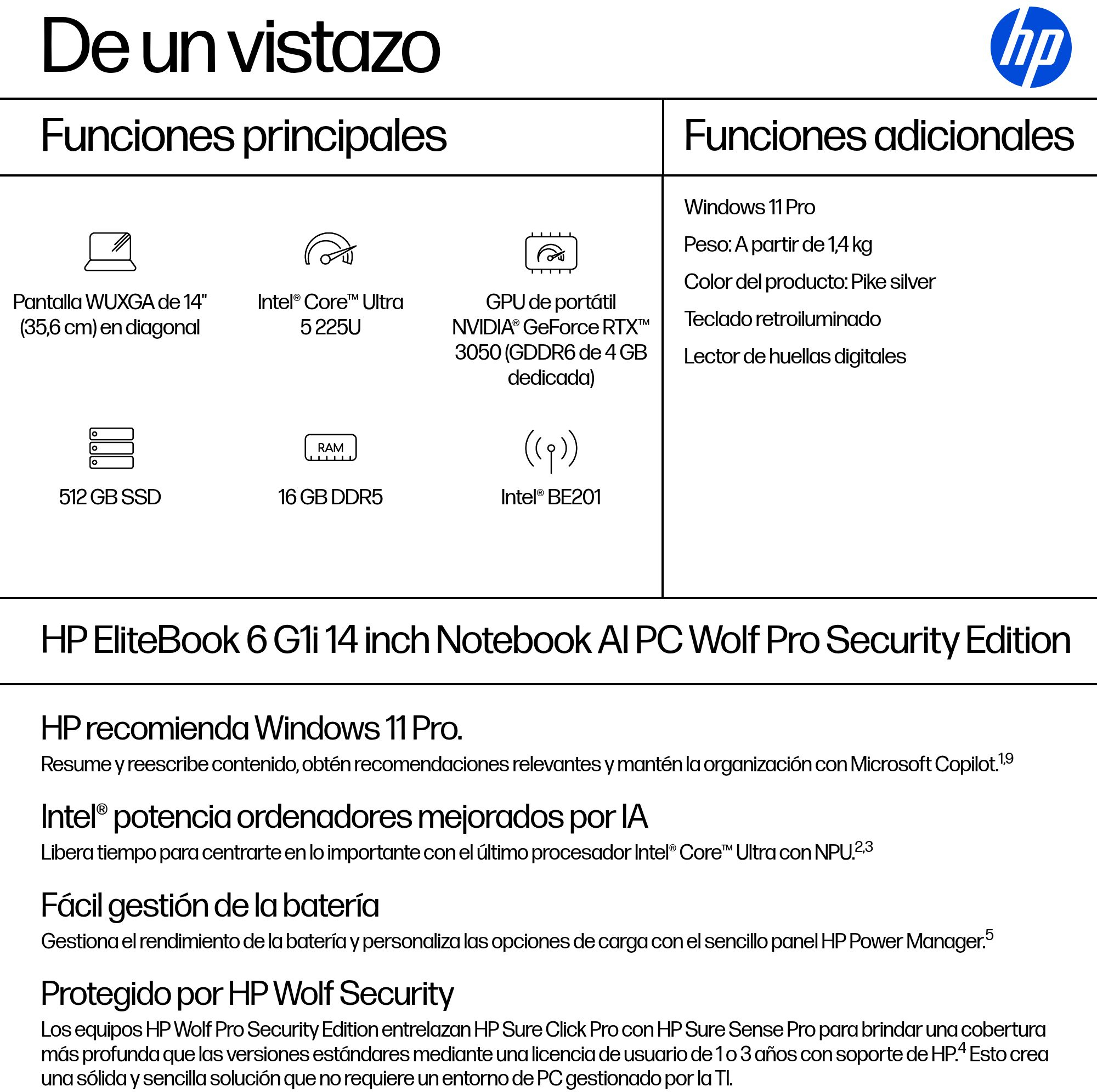 HP HP EliteBook 6 G1i 14 inch Notebook AI PC Wolf Pro