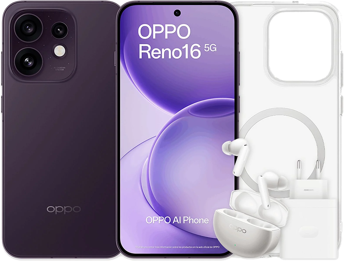 OPPO Reno16 5G 512GB+8GB RAM + Enco X3s + Funda + Carg
