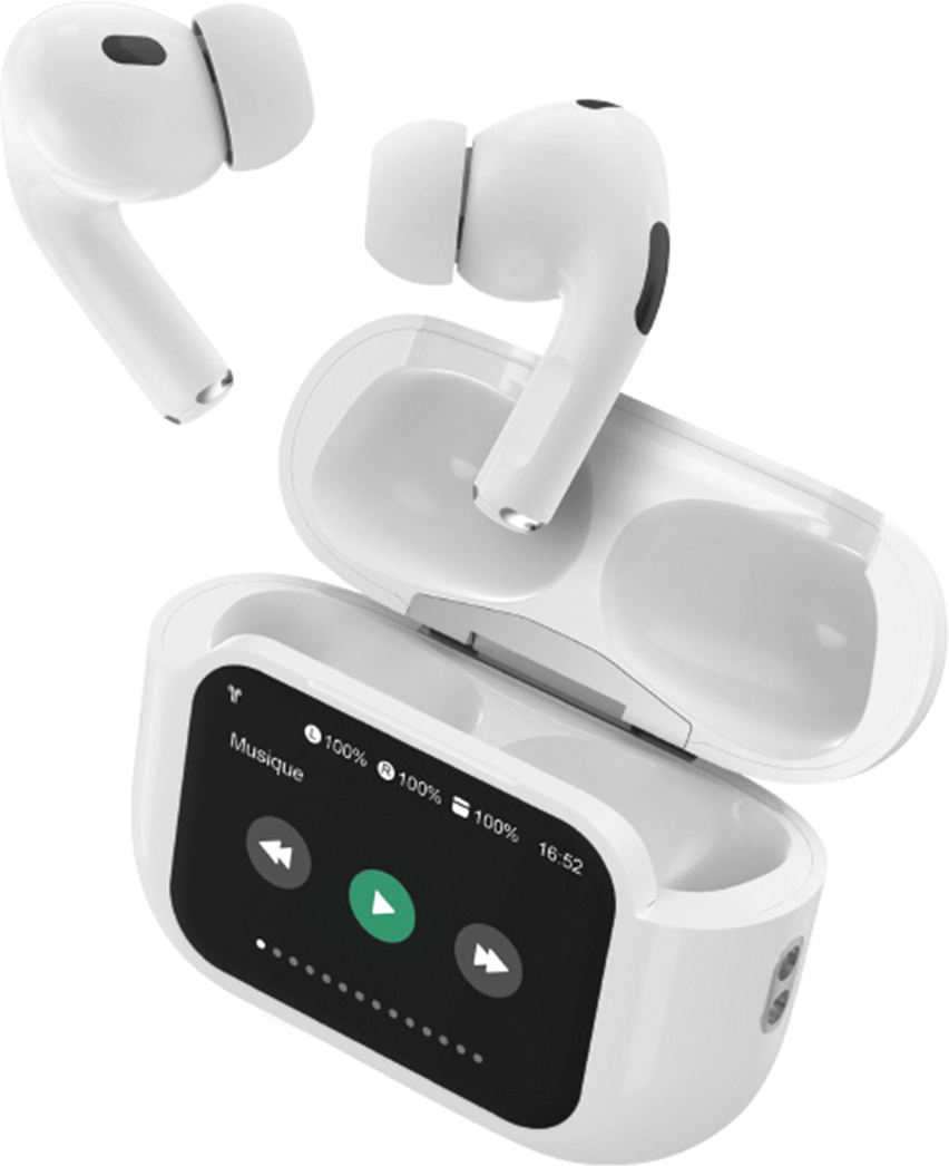 FORCE PLAY Auriculares Bluetooth 5.3 con Estuche de Carga con Pantalla Táctil de 1.65''