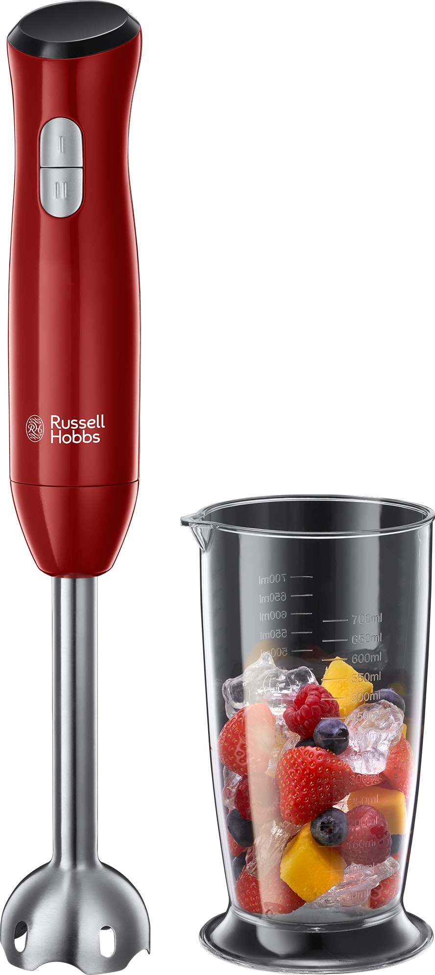 Russell Hobbs Desire licuadora 0,7 L Batidora de inmersión Rojo, Acero inoxidable 500 W