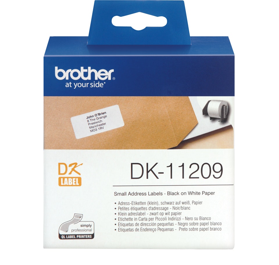 Fita Brother Dk11209 rollo etiquetas 800 unidades small address labels para impresora 62 x 29 mm precortadas de