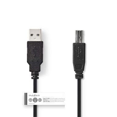 Nedis Nedis CCGT60100BK20 cable USB 2 m USB A USB B Negr