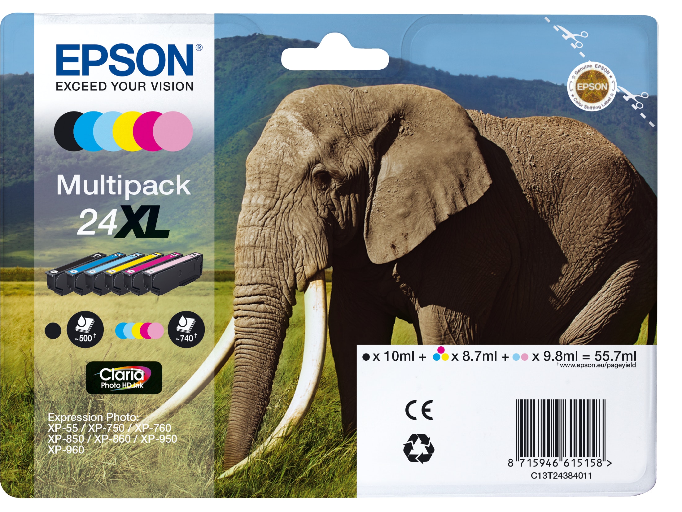 Epson Epson Elephant Multipack 6-colours 24XL Claria Pho