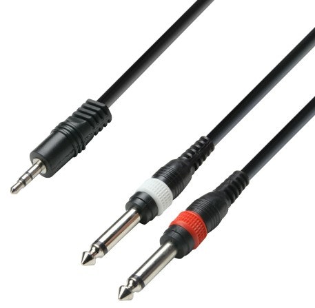 Adam Hall adam hall 3 Star cable de audio 3 m 3,5mm 2 x 6,35mm TS Negro, Rojo, Blanco