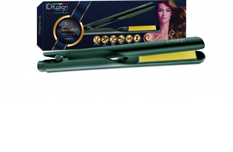 Generica ID Italian IDETWISTPREMIUM Utensilio de peinado Plancha de pelo Caliente Verde