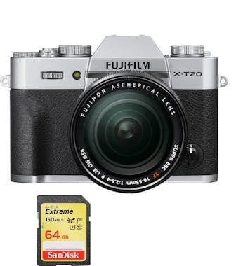 FujiFilm FUJIFILM X-T20 Plata KIT XF 18-55mm F2.8-4 Negro +