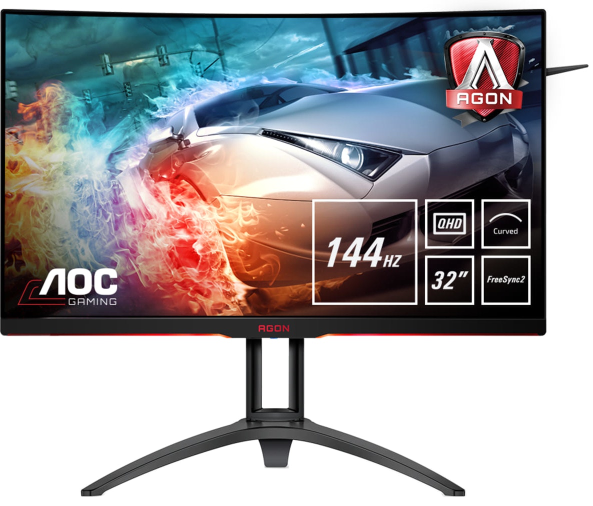 AOC Gaming AG322QC4 pantalla para PC 80 cm (31.5) Quad HD LED Curva Mate Negro