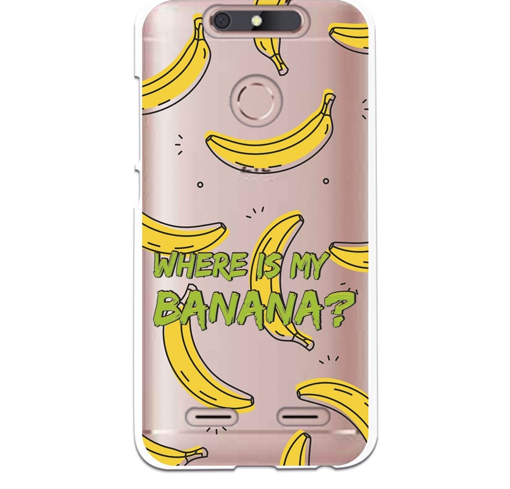 Generica Carcasa Dibujo Banana WP012 para Zte Blade V8 Lite