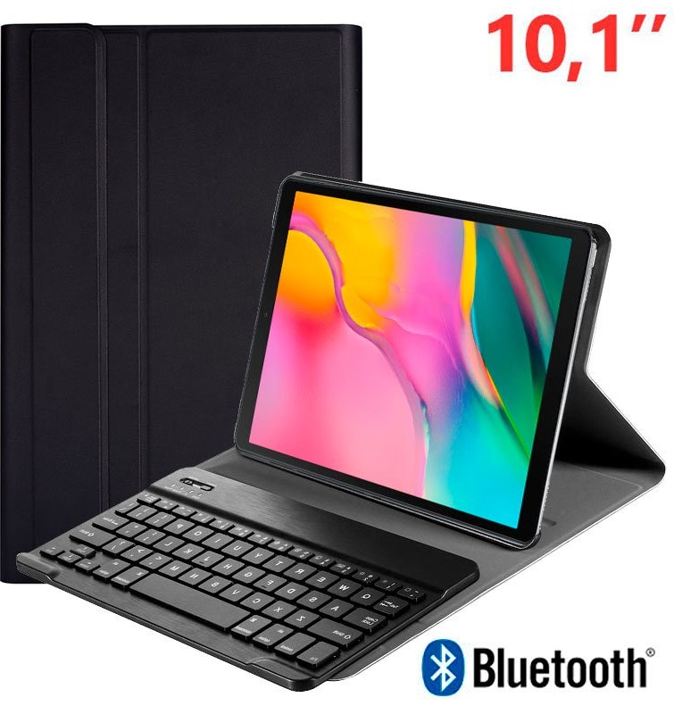 Funda Tablet Samsung galaxy tab t510 estampado 2019 t515 polipiel teclado bluetooth 10.1 pulg t510t515