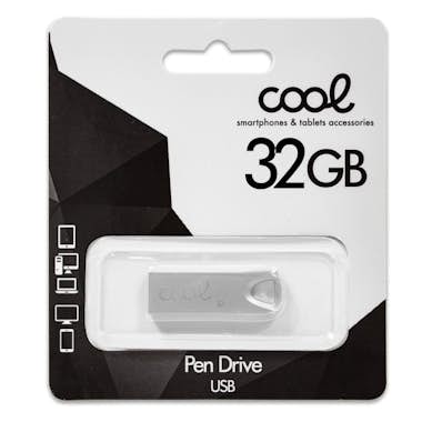 Cool Pen Drive USB x32 GB 2.0 COOL Metal KEY Plata