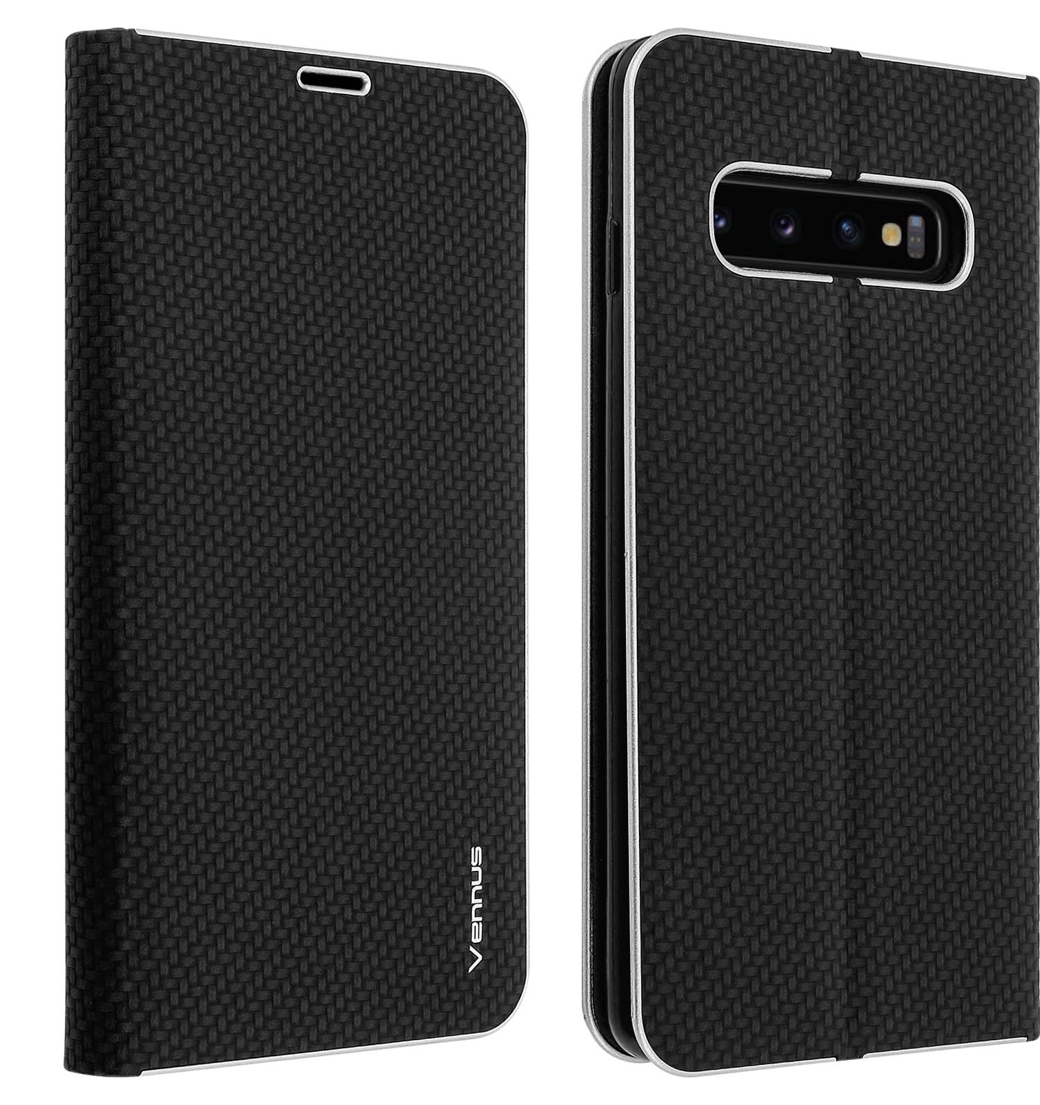 Avizar Funda billetera Fibra de Carbono Samsung Galaxy S10 y F. Soporte - Negro | Phone House