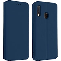 Funda Samsung Galaxy A20E Libro Billetera F. Soporte - Azul Oscuro