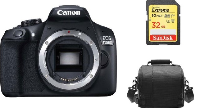 Canon CANON EOS 1300D Cuerpo + 32GB SD tarjeta + Bolsa d