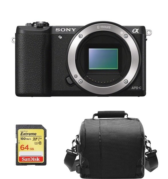 Sony SONY A5100 Cuerpo Negro + Tarjeta SD de 64GB + Bol