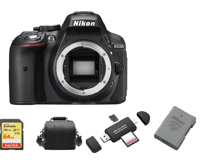 Nikon NIKON D5300 Cuerpo Negro + Tarjeta SD de 64GB + Bo