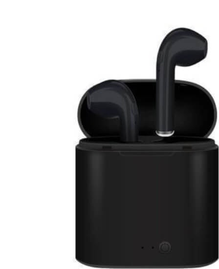 Otros Auriculares Bluetooth i7 Negros con estuche de car