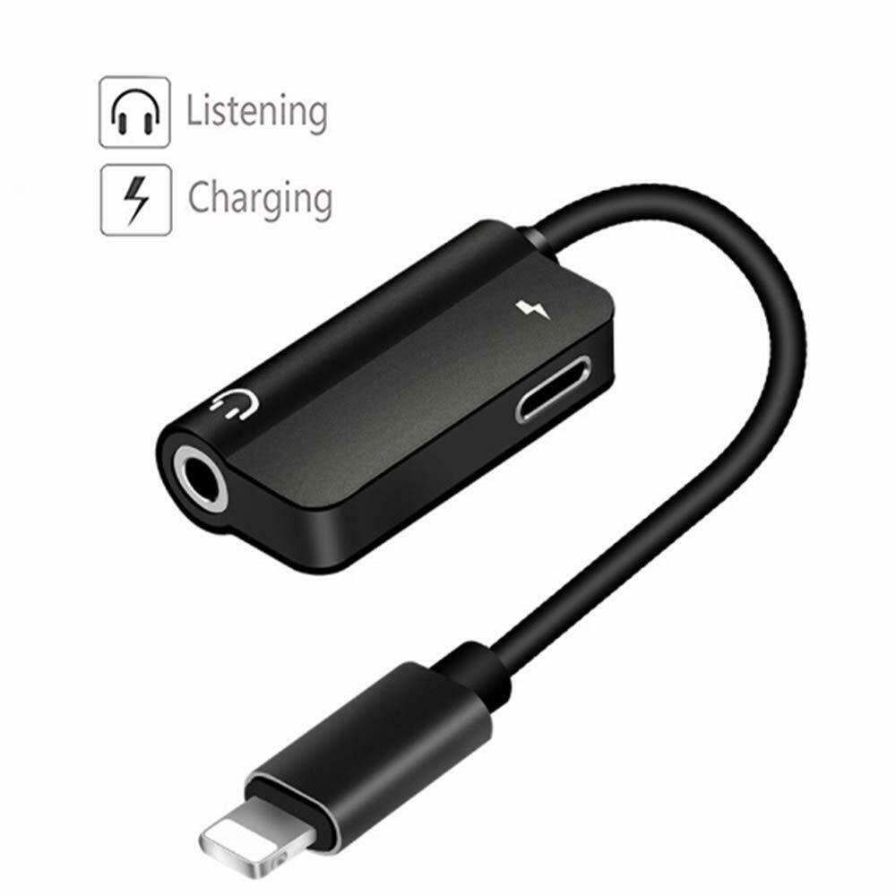 Compra Dragon Slay Adaptador De Audio Y Carga Conector Lightning 2 En 1 De 3 5 Mm Para Apple Iphone 7 8 X Negro Phone House