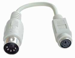 Lindy PS/2 - AT Port Adapter Cable 6-Pin Mini DIN FM 5-Pin DIN M Gris