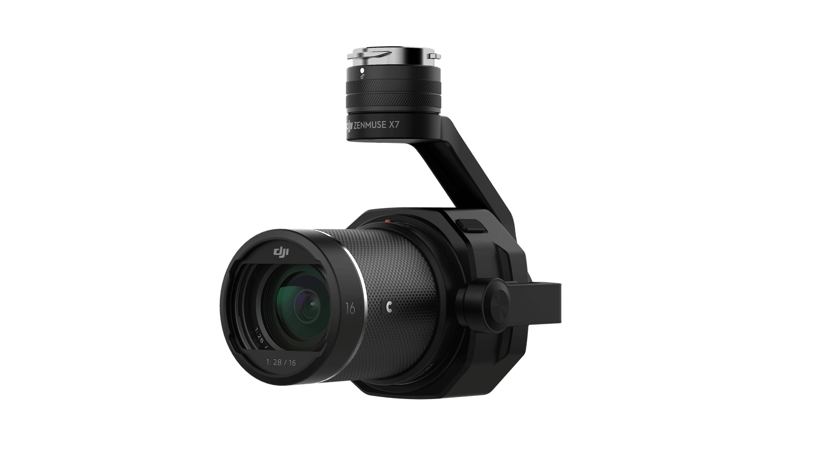 Dji Zenmuse X7 compacta con sensor super 35 y gimbal integrado video foto en hd calidad profesional compatible drones inspire 2 6k cinemadng 5.2k apple prores suspendida 4k 24