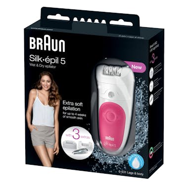 Braun Braun Silk-épil 5 5-531 Wet & Dry Rosa, Blanco 28