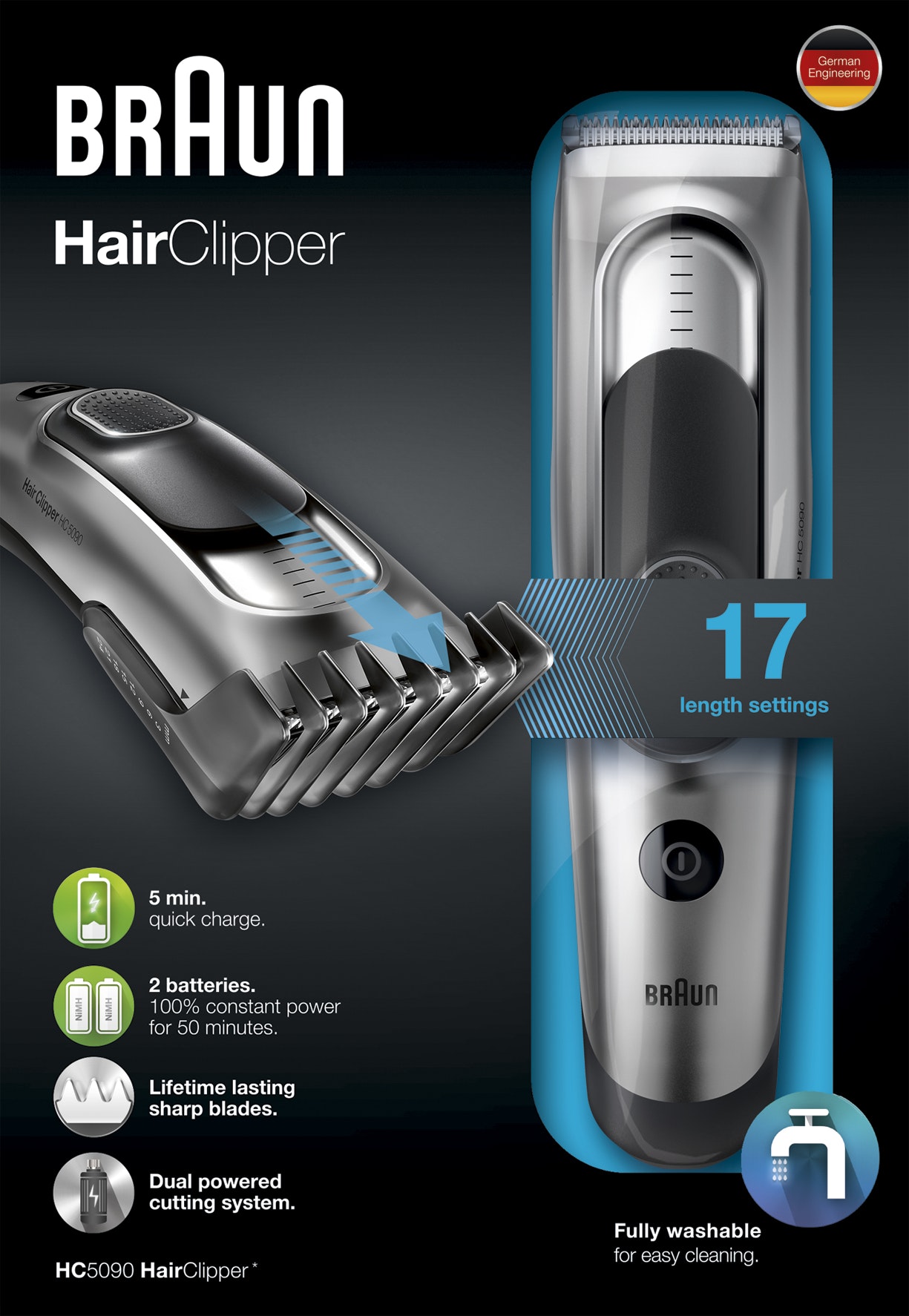 Compra Braun HC 5090 Negro Gris Recargable Phone House