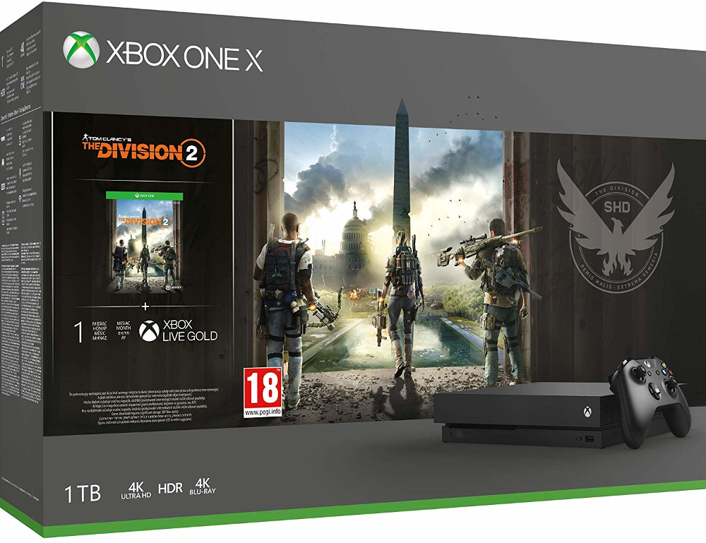 Microsoft Xbox One X 1TB + Tom Clancys The Division 2