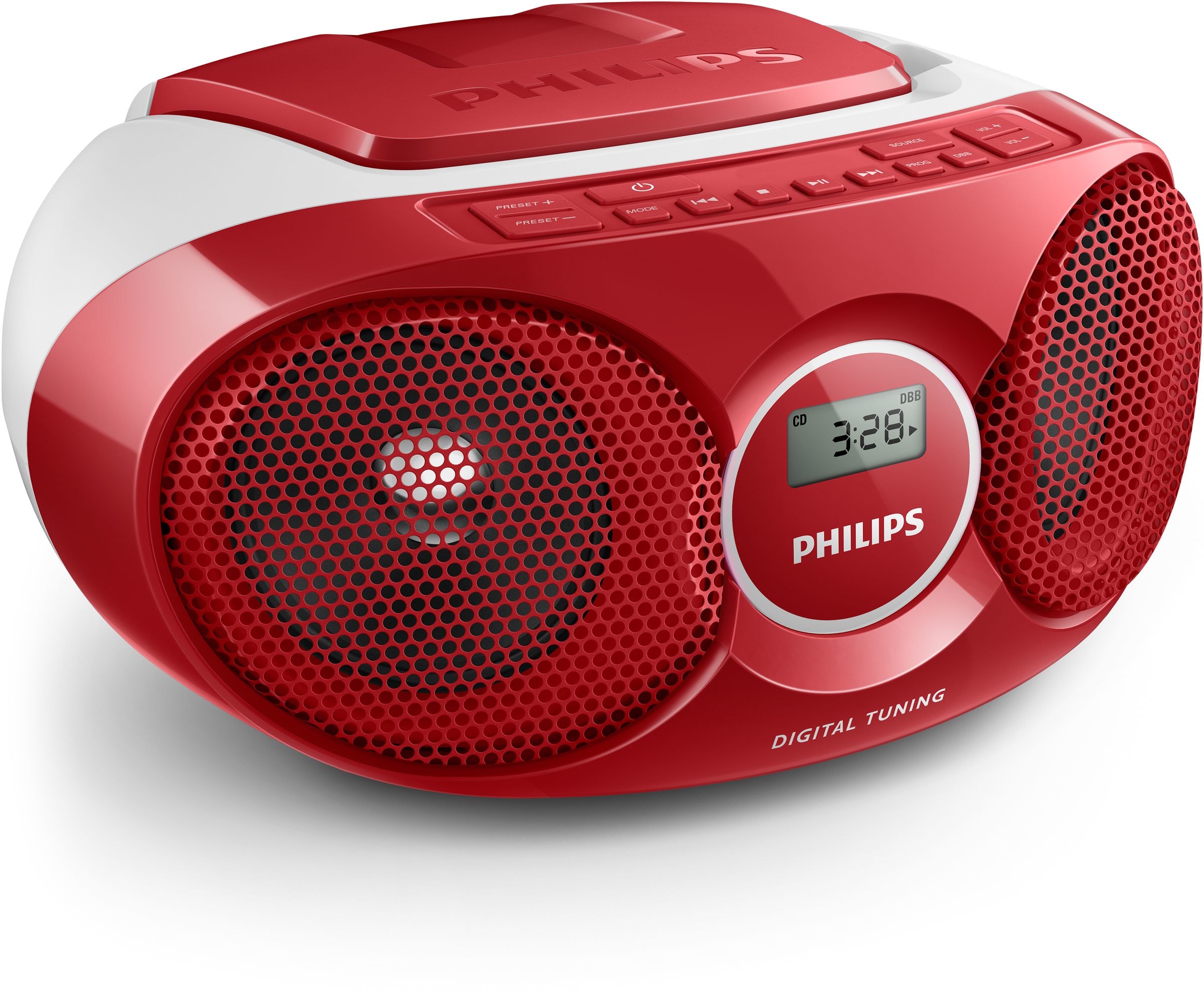 Philips Az215r12 Reproductor de cd radio 3 w sintonizador digital rojo soundmachine