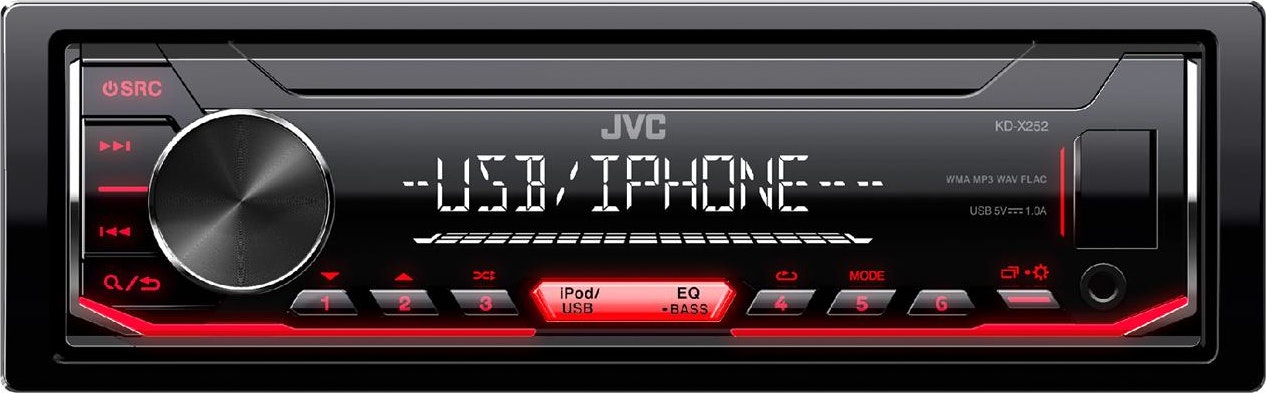 JVC JVC KD-X252 receptor multimedia para coche Negro