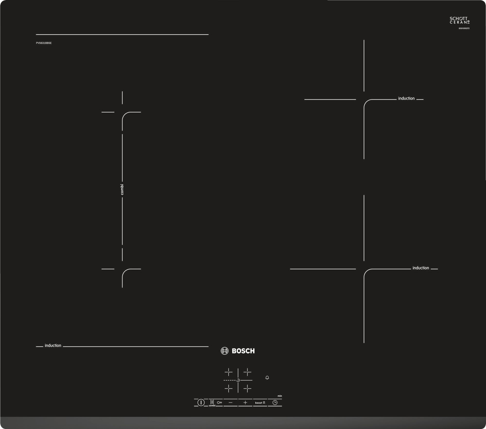 Bosch Bosch Serie 4 PVS631BB5E hobs Negro Con placa de i