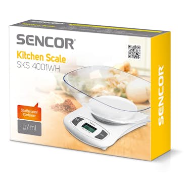 Sencor Sencor SKS 4001WH báscula de cocina Báscula electr